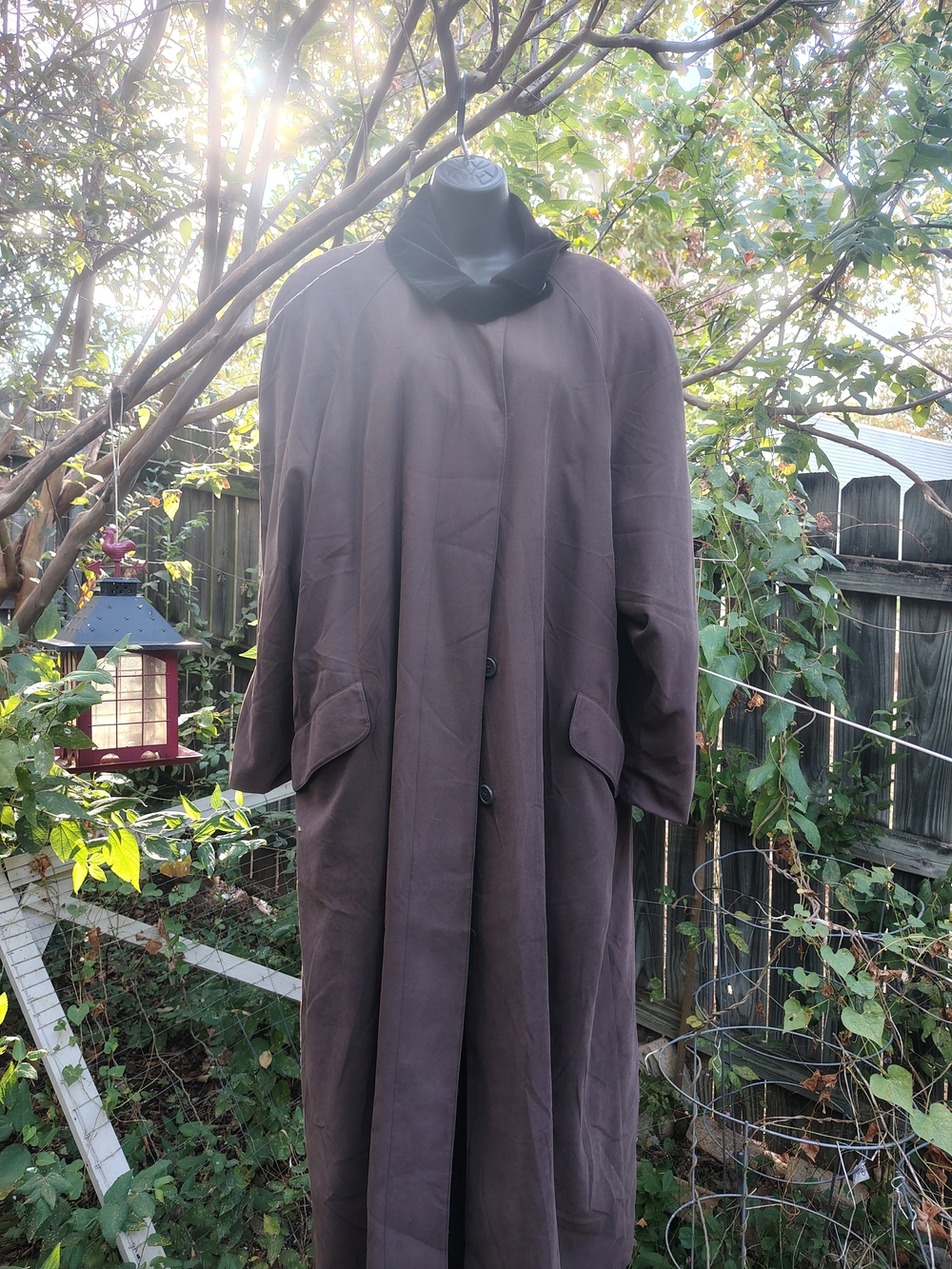Anne Klein Brown Trench Coat with Black Collar